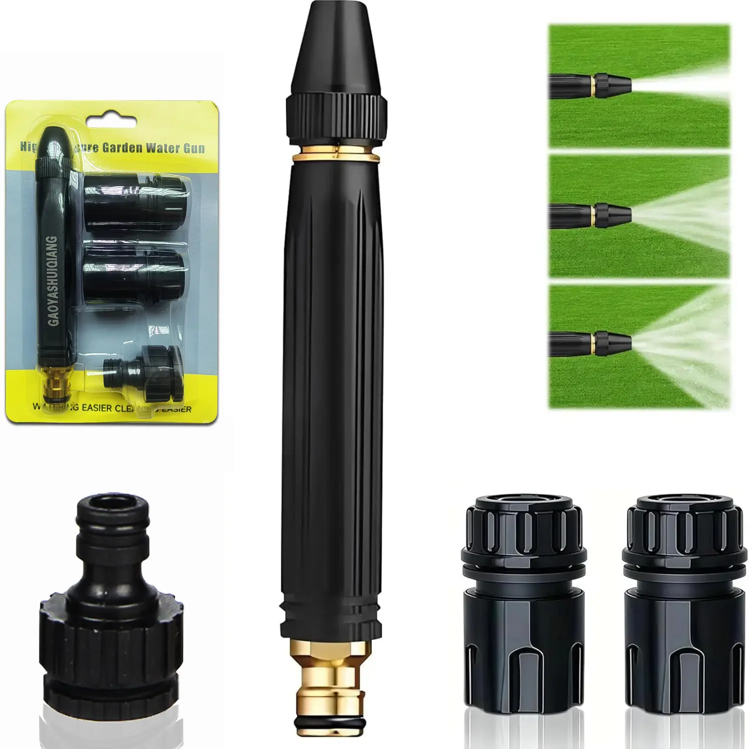 New Car Wash Water Gun Garden Hose Sprayer, Car Wash Equipment, Metal Heavy Duty High Pressure Water Hose Gun Anti-Leakage Hose Nozzle with 3 Adjustable Spray Modes for Garden & Car Pet Washing Rinsing Floor