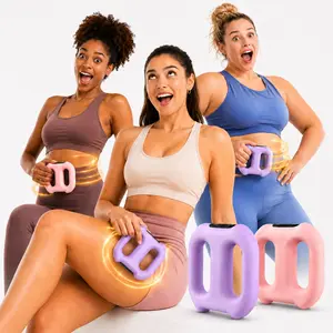 HYPICHOR-Rechargeable Dual-Ring Vibration Body Massager with Adjustable Strap, 5 Intensity Levels & 3 Modes, Cordless Wearable Massage Device for Waist, Back, Shoulders, Arms, Thighs and Legs