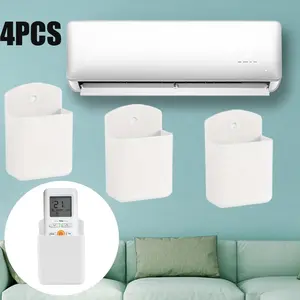 4PCS Self-Adhesive Wall Mounted Remote Control Holders ABS Material Pen Holder Storage Accessories for Home Office and School