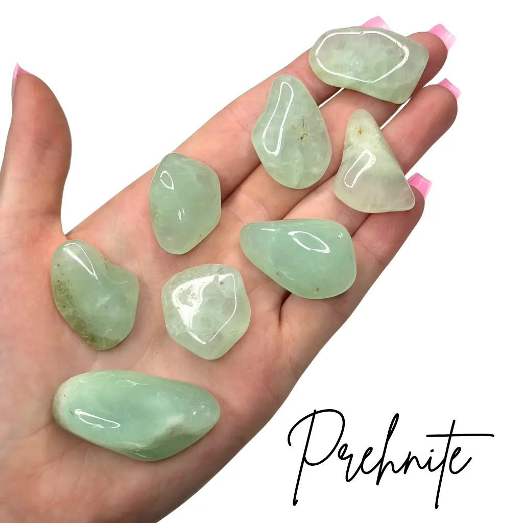 Prehnite Stone, Tumbled Prehnite, Minty Prehnite, Healing Prehnite
