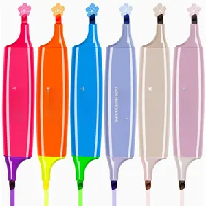 6 count Highlighters Aesthetic  Highlighters,12 Assorted Colors Pastel Highlighter, 2 in 1 Dual Tip  Highlighter No Bleed,Chisel Tip Marker Pens for Office Supplies