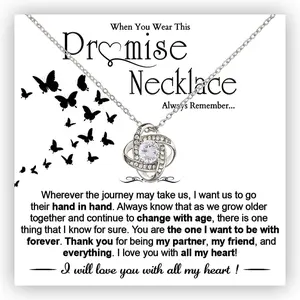 Promise Necklace For Her, Promise Necklaces Gifts For Women, Promise Knot Necklace For My Wife, Promise Necklaces Gift For Soulmate Girlfriend Wife Finacee, Anniversary Christmas Birthday Gift For Her