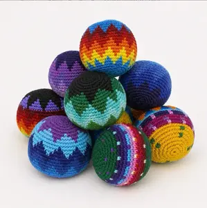 Crochet Multicolor Hacky Sack Stress Ball Bocce Ball Guatemala Handmade Gifts Handcraft 2.5" Diameter Fair Trade Guidelines