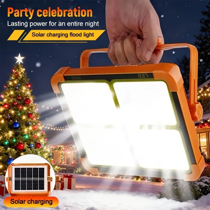 2400Mah Long Endurance Rechargeable Camping Light, Portable Design with 4 LED Eye Lights, Suitable for Construction Site Lighting, Car Maintenance, Camping Travel, And Personal Emergency Lighting