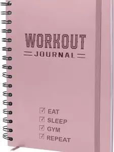 Hardcover Fitness Journal Workout Planner for Men & Women - A5 Sturdy Workout Log Book to Track Gym & Home Workouts - Pink