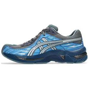 Kiko Kostadinov x Asics Gel-Flammae Women's Low-Top Lifestyle Sneakers in Blue-Gray-Silver, Comfortable, Versatile, and Durable Trending Shoes, House White Official Shoes to Get / Maison Mihara