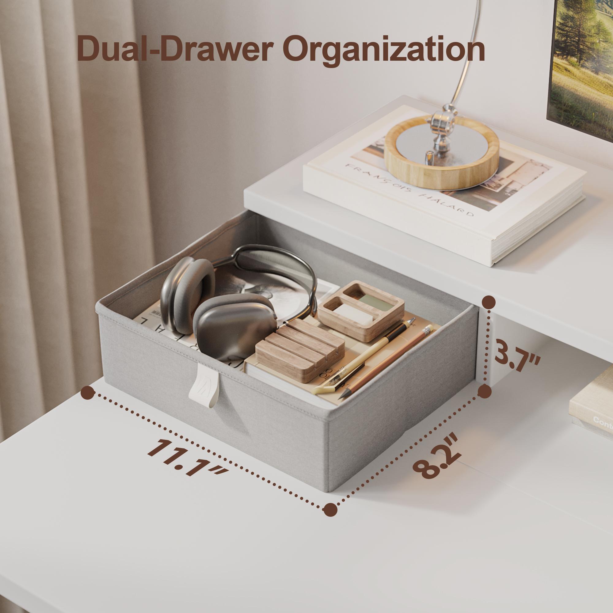 Agilestic Standing Desk with 3 Drawers, Height Adjustable Electric  Sit Stand Up Desk, Computer Workstation with Large Storage Shelf and 2 Hooks,Gaming Desks Gifts for Men and Women,Black/White/Rustic Brown