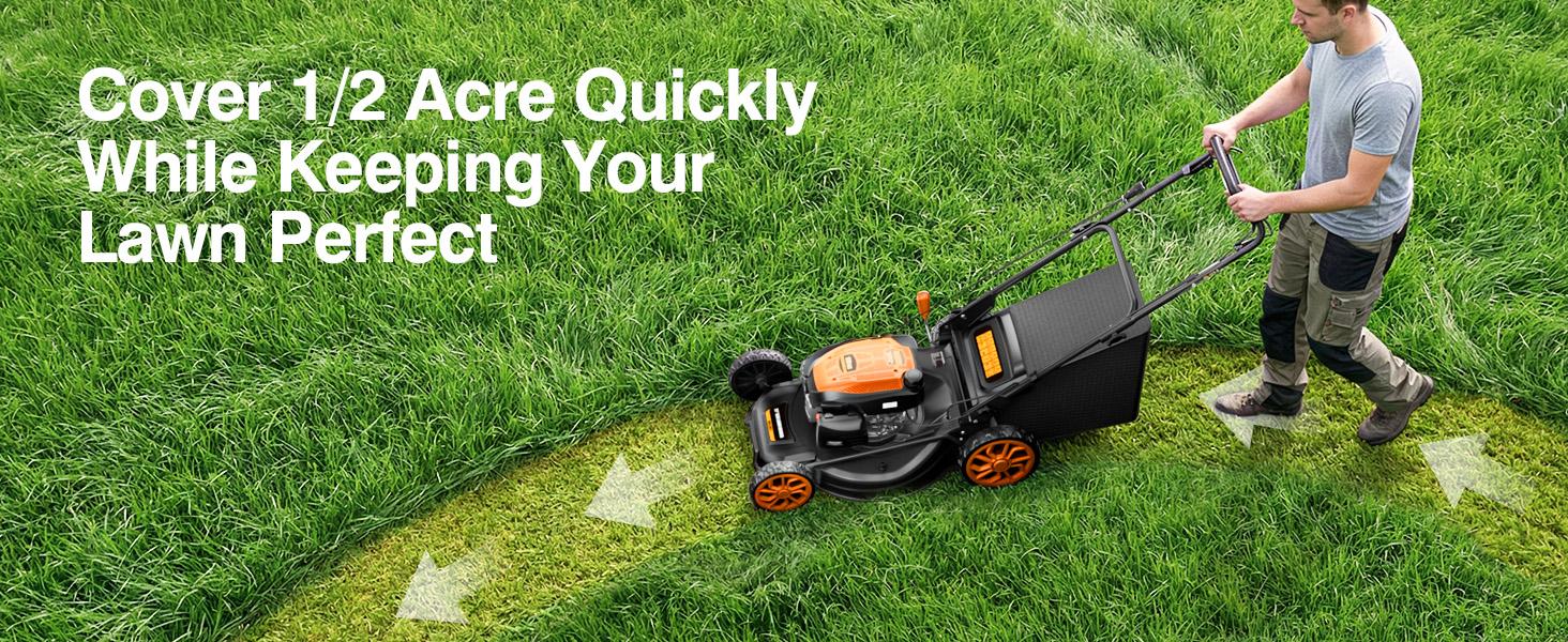 Efurden 21” Self-Propelled Gas Lawn Mover, 170CC 4-in-1 Mulch/Rear Bag/Side Discharge/Rear Discharge, Walk-Behind Lawnmower with 7-Position Cutting Height, Foldable Gas Lawn Mowers for Yard Garden Efurden 21” Self-Propelled Gas Lawn Mover, 170CC 4-in-1 Mulch/Rear Bag/Side Discharge/Rear Discharge, Walk-Behind Lawnmower with 7-Position Cutting Height, Foldable Gas Lawn Mowers for Yard Garden