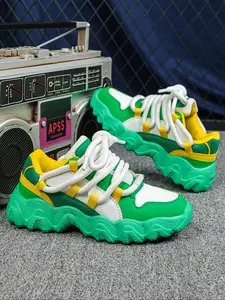 Men's Colorblock Patchwork Low-Top Casual Sneakers, Sports Shoes, Lifestyle Colorblock Sneakers, Breathable Comfort Lace-Up Shoes for All Seasons, Perfect Gift for Holidays & Daily Wear