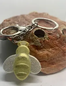 Bee Keychain - Bumblebee Charm for Keys and Bags