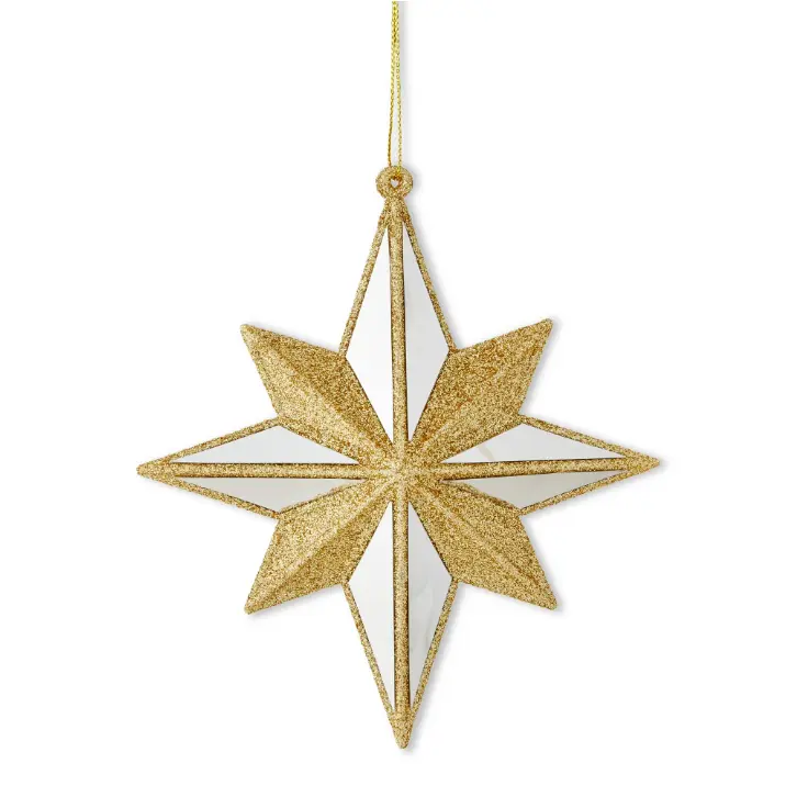 Gold Glitter Star Christmas Ornament, 6 in, by Holiday Time