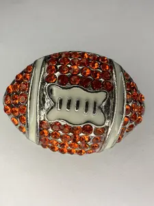 The SnapBliss Football Snap Charm,Bedazzled, Fun Snap-On Charms for SnapBliss Cup Bracelets, Personalize Your Tumbler (or Any Drinkware) with Unique, Trendy, Interchangeable Accessories and Charms. ideal holiday gift