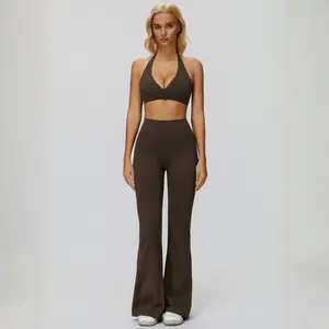 MASKERT Women's High Waisted Tummy Control Butt Lifting Shaping Yoga Bootcut Leggings for Training & Casual Wear