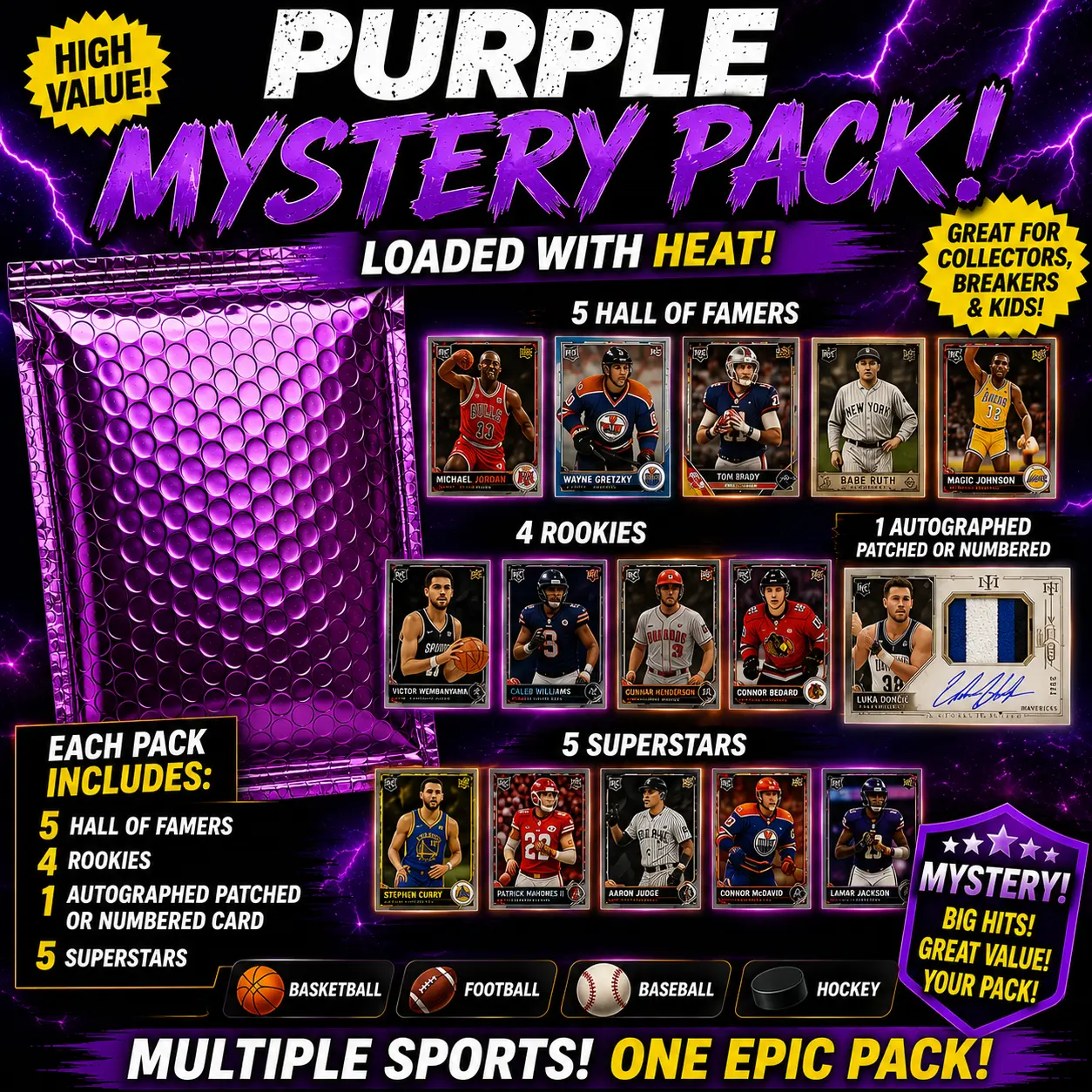 Memory Lane Football Mystery Purple Pack