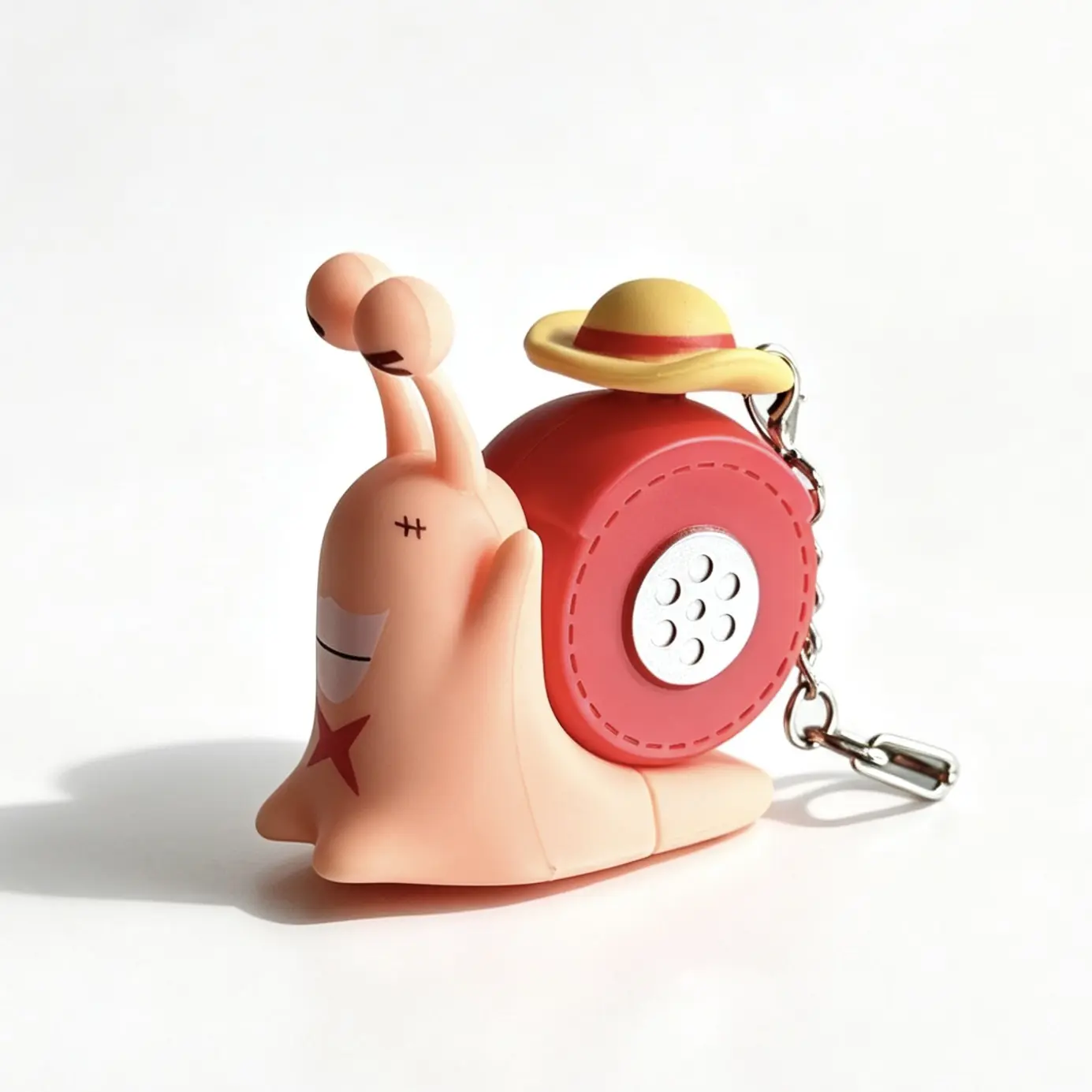 One Piece Luffy Den Den Mushi Keychain, Rechargeable Voice Recorder, Anime Desk Decor Gift