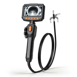 VEVOR Articulating Endoscope with Light, Two-Way Articulated Borescope Camera, 4.3 HD IPS Screen, 1280x 720 Lens, 8X Zoom, IP67 Waterproof Inspection Snake Camera for Auto, Plumbing (4.9FT Cable)
