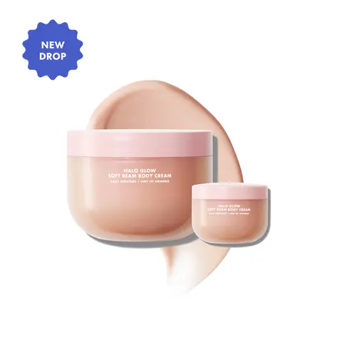 e.l.f. Halo Glow Soft Beam Body Cream Full Size & Mini - Daily Glow Body Lotion with Glycerin, Vanilla & Magnolia Scent, Glowy Finish, Vegan, 2 sizes