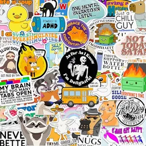225PCS Funny Holographic Stickers for Adults, Waterproof Vinyl Pack Sarcastic Relatable Meme Decals for Laptop, Water Bottle, Phone, Kindle, Journal, Scrapbooking