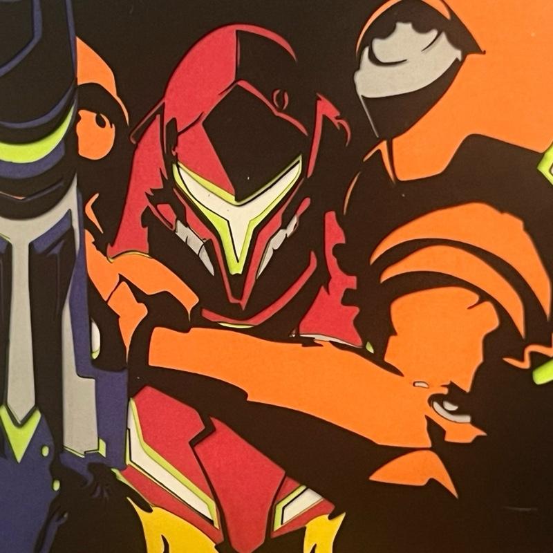 Samus - Laser cut papercraft - Layered fan-art - wall hanging or standing frame