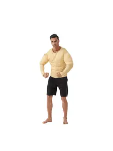 Men's Muscle Print T-Shirt with Padded Belly and Bust Design Adult Cosplay Party Costume