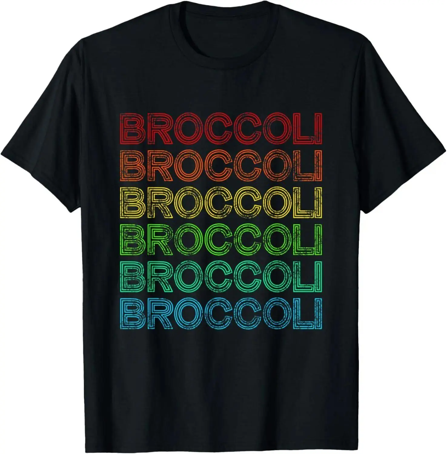 Unisex Vintage Broccoli Graphic T-shirt, Funny Vegetarian Vegan Party Casual Short Sleeve Tee for Men Women
