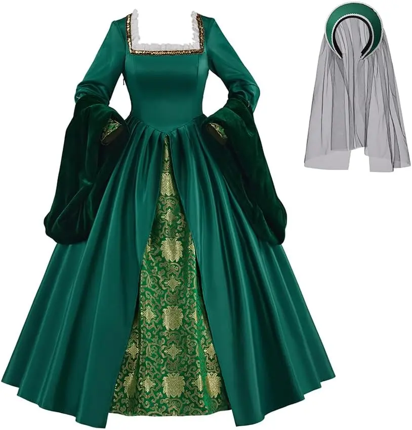 Anne Boleyn Dress Tudor Queen Cosplay Costume Renaissance Dress Elizabethan Ball Gown