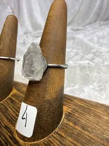 One-of-a-Kind Raw Clear Quartz Ring #4 | Handmade Adjustable Hypoallergenic Crystal Jewelry