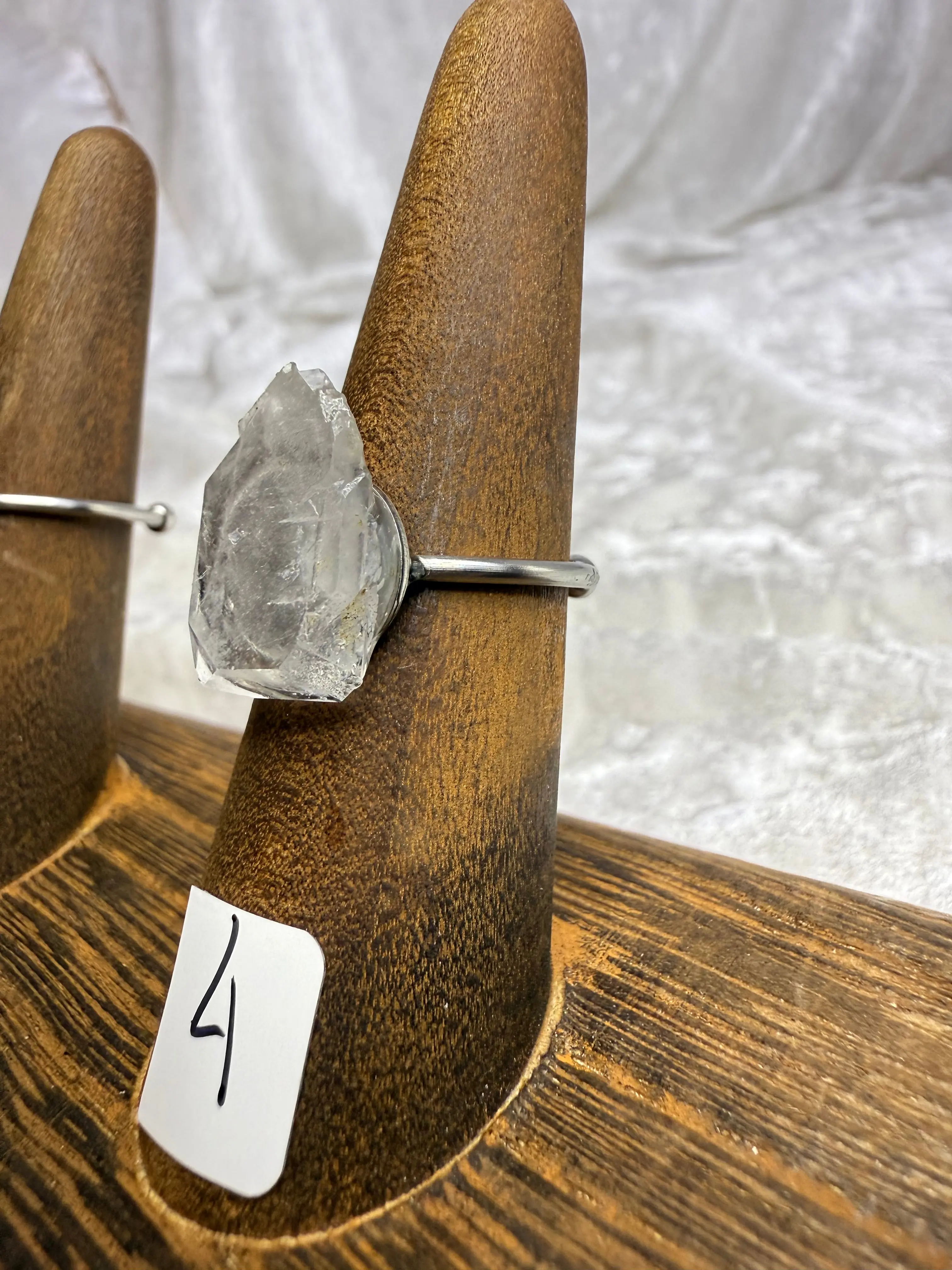 One-of-a-Kind Raw Clear Quartz Ring #4 | Handmade Adjustable Hypoallergenic Crystal Jewelry