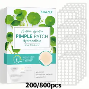 Centella Asiatica Hydrocolloid Acne Patches, Acne Pimple Patch, 200/800pcs, Waterproof & Breathable, Non-Irritating, for Daily Care & Makeup Prep