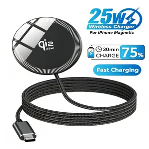25W Magnetic Wireless Charging Pad Qi2.2 Qi2 MagSafe Fast Charger for iPhone Air 17e 17 16 15 14 13 12 Pro Max Samsung Galaxy S26 S25 Google Pixel 10 AirPods Desk Travel Ideal Gift