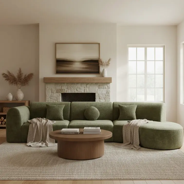 【2 Packages Shipping】140" Curved Cloud Sectional Sofa, 3-Piece Fully Compressed Sponge Boneless Couch with Chaise, No Assembly Soft Furnishing for Living Room