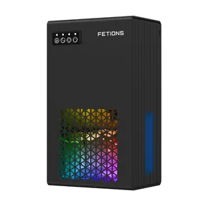 Fetions High-Efficiency Portable Dehumidifier – 95oz Water Tank, 7 Customizable Color Options, Drain Hose Included, Perfect for Bathroom, Bedroom, Kitchen, Basement – Black