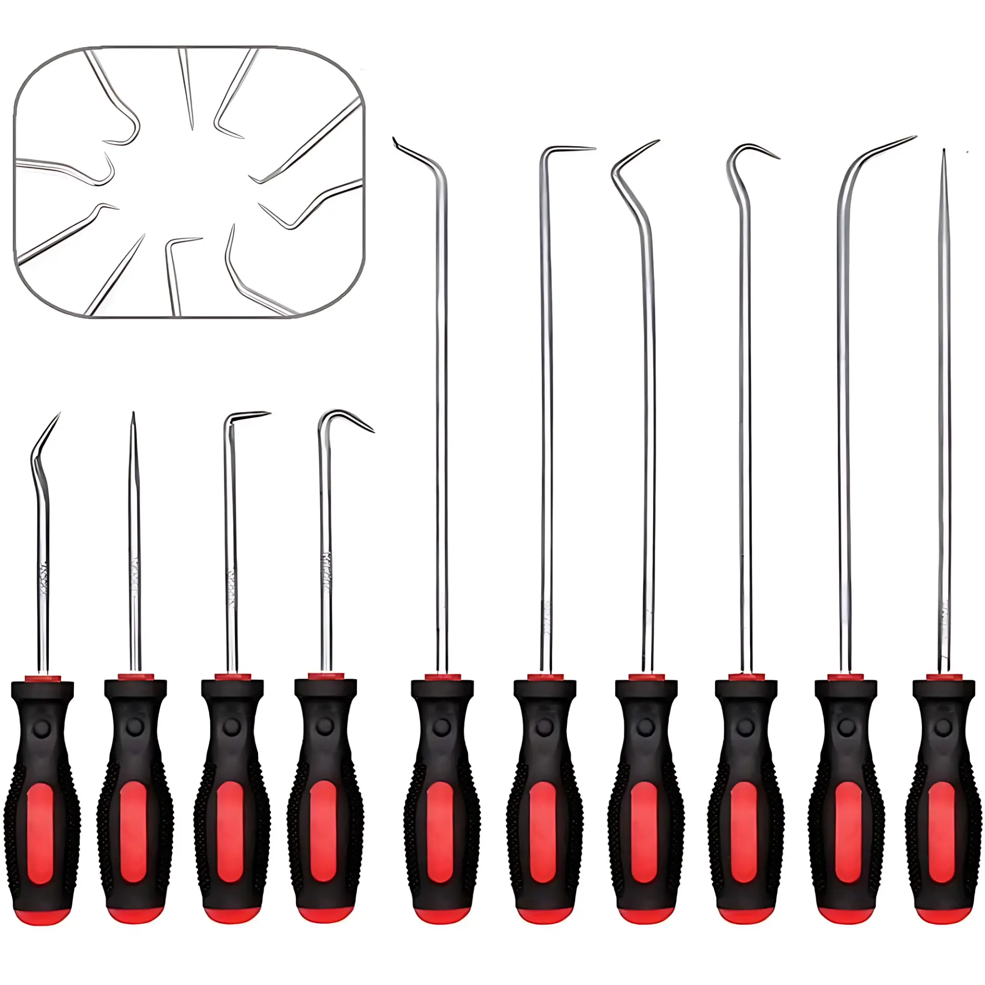 O-Ring Removal Tool Set –& Soft Grip Pick & Hook Set –& Multipurpose Extra Long Hook O-Ring Removal Tool –& Car Repair Tool