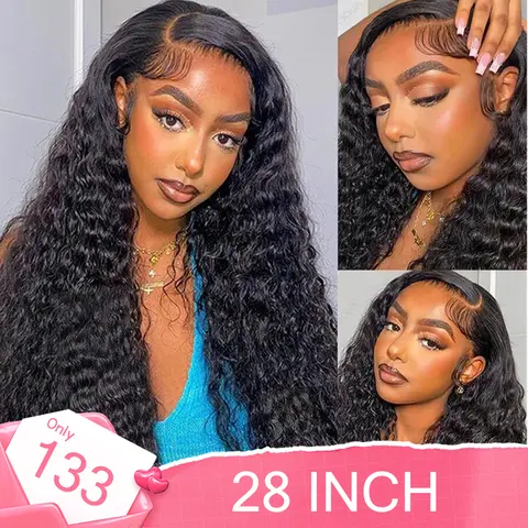 [$99 get 24 inch] eullair Jerry Curly Human Hair Glueless Wigs 13x4 Lace Front Wigs Pre Plucked with Baby Hair Natural Black
