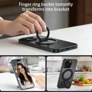 MagSafe Magnetic Phone Ring Holder | 360° Rotating Stand | Double-Sided Strong Magnetism | Fully Compatible with iPhone 12/13/14/15/16/17 Series | Suitable for Magnetic Car Mounts and Various Magnetic Accessories | Stable Support for Portable Rings