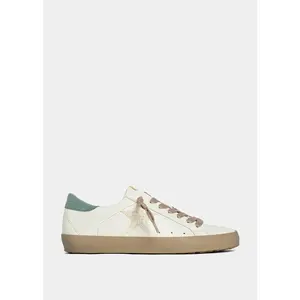 Women's PAULA Ice Sparkle Faux Suede Closed-Toe Light Neutral Casual Trainers - Footwear with Icy Silver Glitter Star Heel Detail, Soft Breathable Padded Interior Support, Rubber Sole, Closed-Toe Casual Trainers