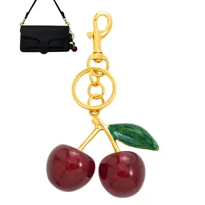 Elegant Resin Cherry Keychain, Women's Car Keychain/Bag Charm[Free Wallet Included]