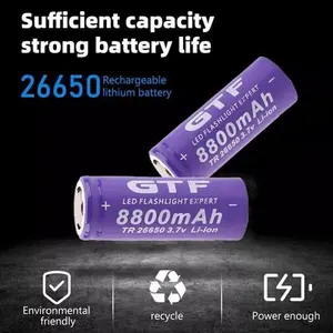 2PCS 26650 Rechargeable Battery 3.7V 8800mAh Li-ion, High Capacity Long Lasting Power for Flashlights & Outdoor Devices