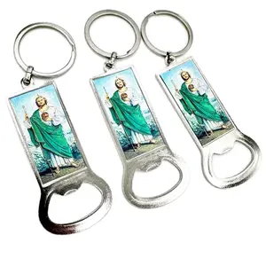 San Judas Tadeo Baptism Favors - 12pcs Bottle Opener Keychains with Saint Judas Tadeo Design for Special Occasions,Baptism Party Favors