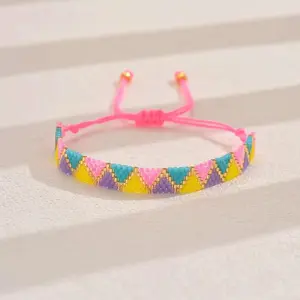 4Pcs/set Fashion Rainbow Bracelet Set Miyuki Loom Beads Adjustable Bracelets Women Boho Woven Jewelry