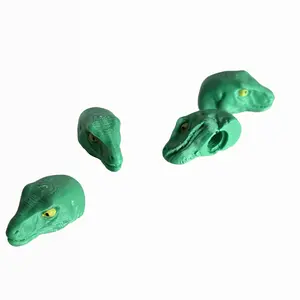 4pc Set Velociraptor Dinosaur Green Stem Caps for Car, Bike, Vehicle - Schrader Valve Style