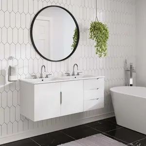 Modway Vitality 48" Double Sink Bathroom Vanity in White White