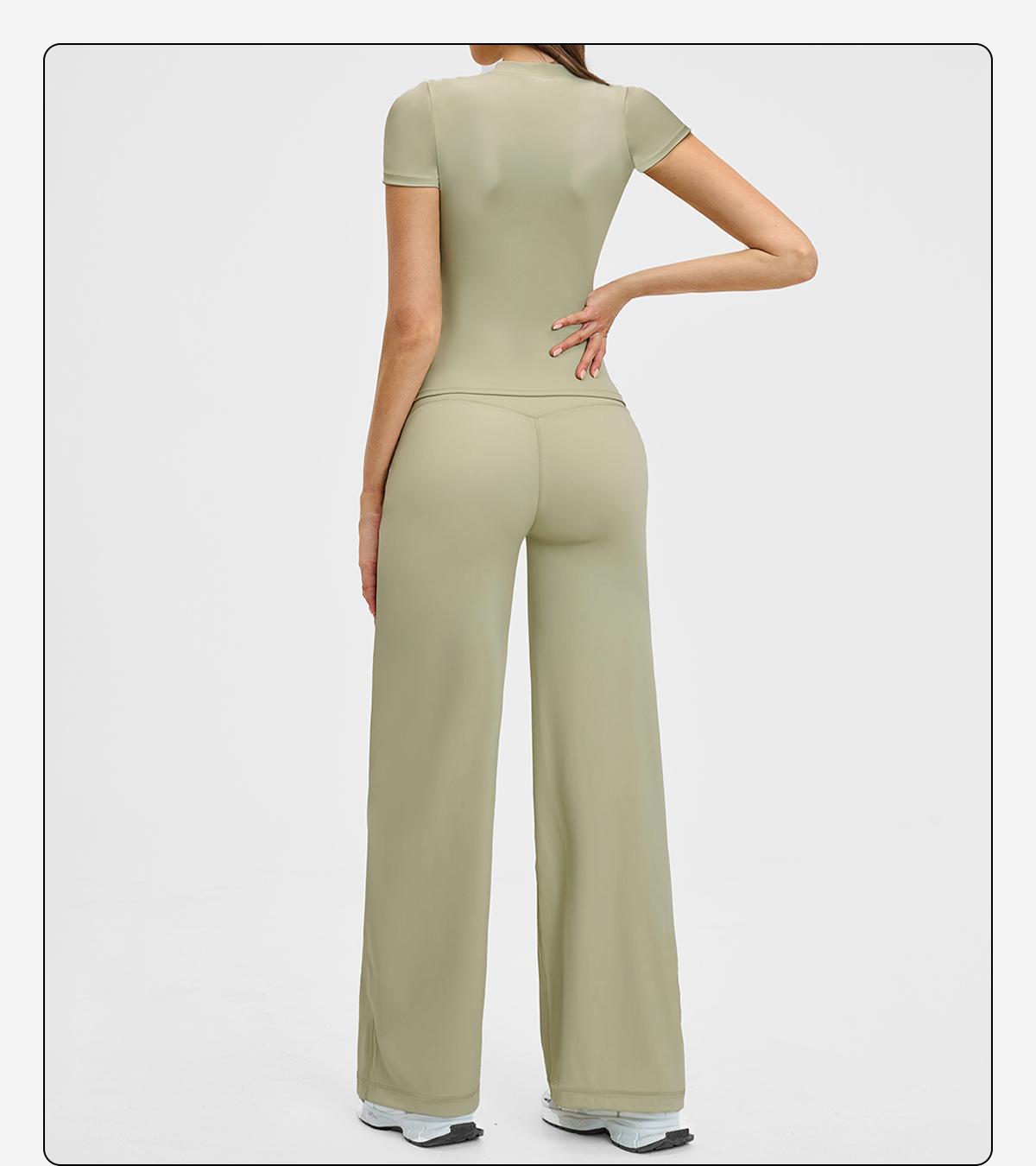 Women’s Solid Color Top & High Waist Leggings Sports Set by MFVIM - Casual, Comfortable, Breathable Two-Piece for Yoga, Gym, Workouts, Running, Ladies’ Gym Sportswear for All Seasons, Yoga Clothing Set SpringStatements