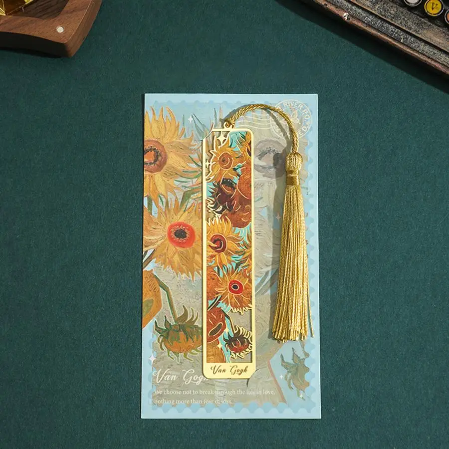 Sunflower & Rose Pattern Hollow Bookmark, 1 Count Metal Bookmark For Office & School, Paper Label Gift For Students, Home Office