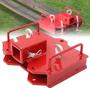 YINTATECH Dual Forklift Trailer Hitch Attachment, 6500lbs Towing Capacity by 2" Receiver, Fits Forks Up to 5.5" Wide