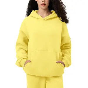 FAIABLE Oversized Hoodie Sweatshirts for Women Couples Heavyweight Fleece Athletic Hoodies Pullover Sweaters Basic Long Sleeve with Kangaroo Pockets and Multifunctional Pockets