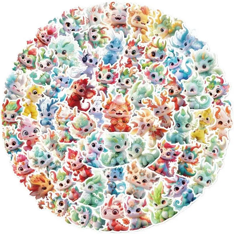Mythical Dragon Stickers – 60 Pcs PVC Decals for Kids, Teens, Scrapbooks, Water Bottles & Laptops