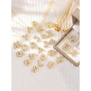1 Piece Unisex 26-Letter Pattern in Gold & Silver Color with Full Rhinestone Inlay Alloy Fashion Shiny Necklace for Daily Wear, Parties & Gifting