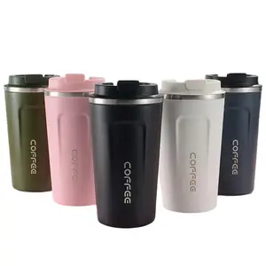 Premium Quality Smart Digital - Insulated Thermal Coffee Tea Travel Mug Thermos - 510ml/17oz with Temperature Display - Coffee Tumbler Drinkware Flasks Silicone Stainless