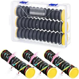 3 Pcs Fishing Line Organizer with 12 Line Slots, Tangle-Free Fishing Line Winder, Durable Fishing Tackle Storage for Easy Access